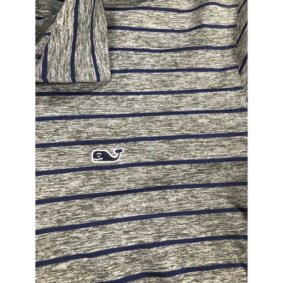 Vineyard Vines Performance Mens Striped Polo Shirt Xl Preppy Golf Logo Grey - Picture 5 of 9